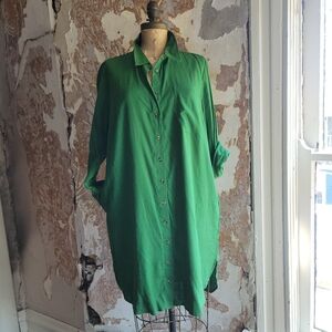 Universal Standard Vibrant Green Shirt Dress